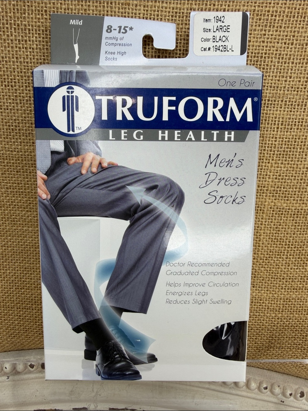 Truform Men's Dress Socks — Black